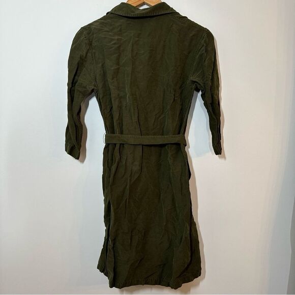 A.P.C. Linen And Silk Belted Green Shirt Dress Size XS - Picture 3 of 8